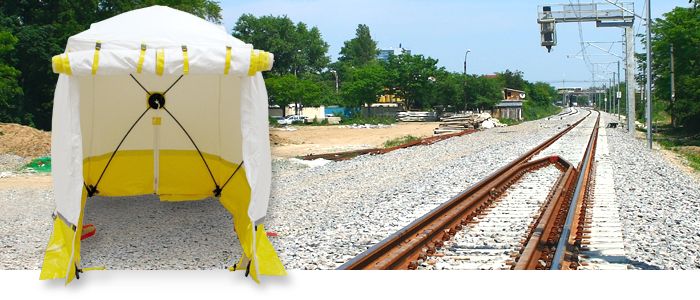 Tente de chantier pour voies ferrées 250 KE-R - Trotec GmbH & Co. KG - dimensions 250 x 250 x 200 cm - fixation sur rails - réf. 4.110.003.078_0