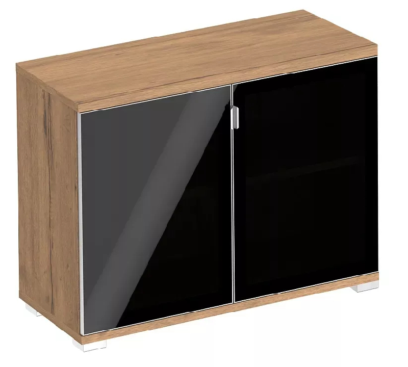 Armoire 2 portes en verre 1 étagère (L : 100 cm x P : 42 cm x H : 76,60 cm) So Laroya_0