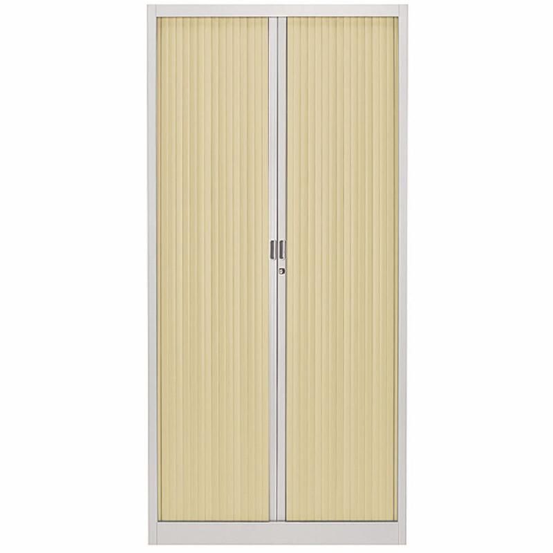 ARMOIRE MÉTAL CLASSTOUT COLOR - A RIDEAUX - L. 90 X H. 180 CM  - CORPS ALUMINIUM  - RIDEAUX HÊTRE