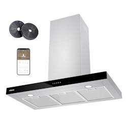 CIARRA Hotte aspirante murale 90 cm A+++ 650 m³/h avec recirculation et commande tactile via application Wi-Fi CBCS9102 - argenté inox CBCS9102_0