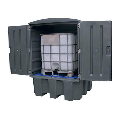 Conteneur rétention plastique sécurisé PEHD -  capacité citerne : 1000 Litres_0
