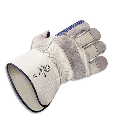 Delta plus lot de 12 paires de gants docker en croûte de cuir de bovin élastique de serrage taille unique_0