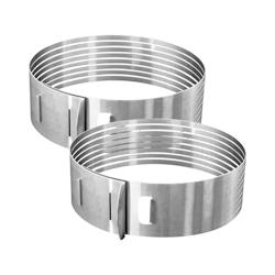 Ensemble de 2 Cercles à pâtisserie pour trancher les gâteaux en étages 26 à 28 cm Zenker Smart Pastry - gris Acier inoxydable 18/10 3176239934816_0