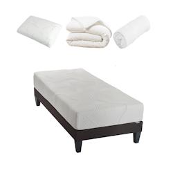 Ensemble  Matelas Mémoire de forme + Sommier + Accessoires 90x200 cm OSLO OLYMPE LITERIE - blanc 4VP.OS.K15.K.0920_0