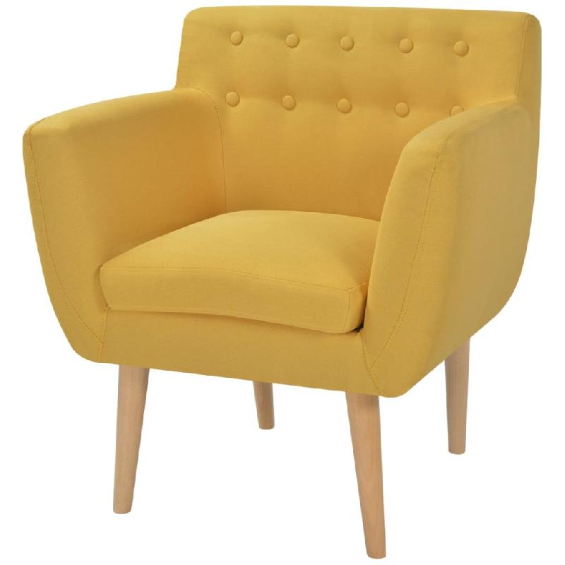 FAUTEUIL CHAISE SIÈGE LOUNGE DESIGN CLUB SOFA SALON TISSU 67 X 59 X 77 CM JAUNE 1102102/3_0