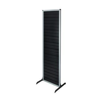 Présentoir double face FlexiSlot-Construct-Tower - aluminium anodisé, pieds en acier - 500 mm x 1800 mm_0