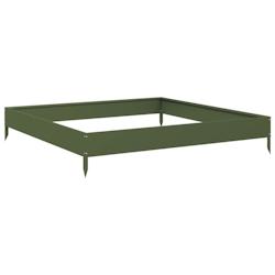 Helloshop26 - Jardinière bac lit surélevé plantes fleurs terrasse jardin de jardin olive 100 x 100 x 18,5 cm acier vert 02_0039850 - 3000218653354_0