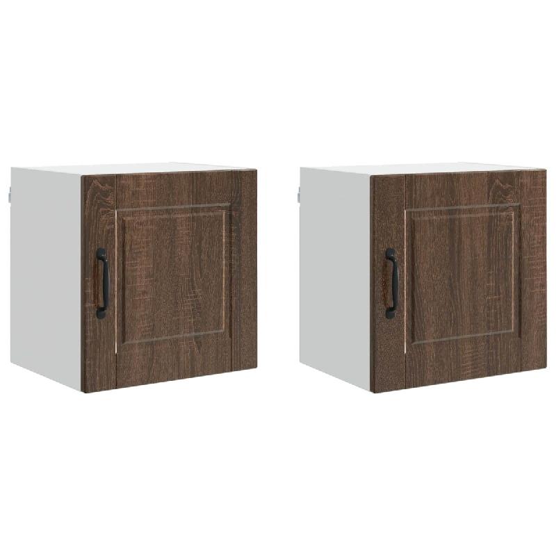 Helloshop26 - Lot de 2 armoires murales de cuisine moderne 40 x 31 x 40 cm avec étagères design élégant en bois d'ingénierie chêne 02_0054236 -_0