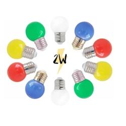 Illupro Ampoules guinguette LED 2W multicolore E27 plastique lot de 10 professionnelle - multicolore 3760430850053_0