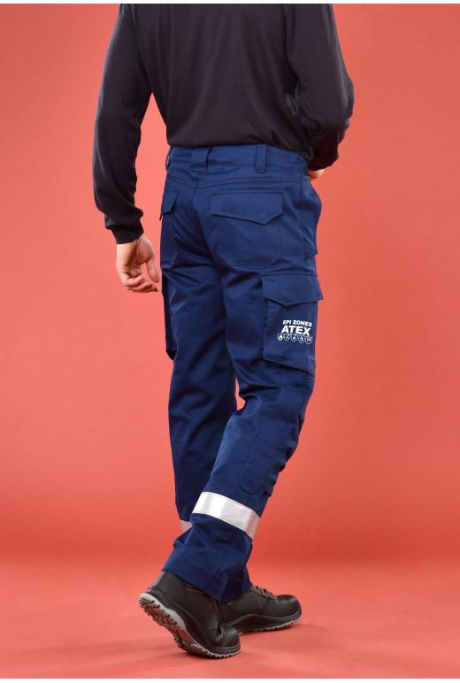 Pantalon multirisques ATEX Plus réf. 606*ATX - bandes rétroréfléchissantes ignifuges - genouillères certifiées EN 14404_0