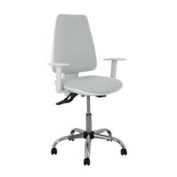 Piqueras y Crespo Silla Elche blanca asincro bali gris claro brazos regulables ruedas de parqué - gris multi-matériau 1014ASB40B5CRRP_0