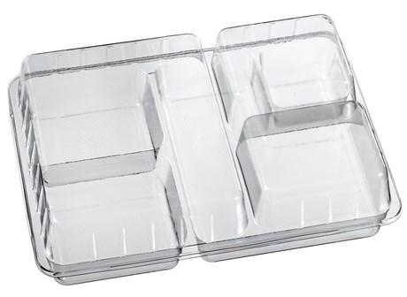 PLATEAU REPAS SOLIA PLEIN AIR FOND TRANSPARENT + COUVERCLE (VENDU PAR 200)