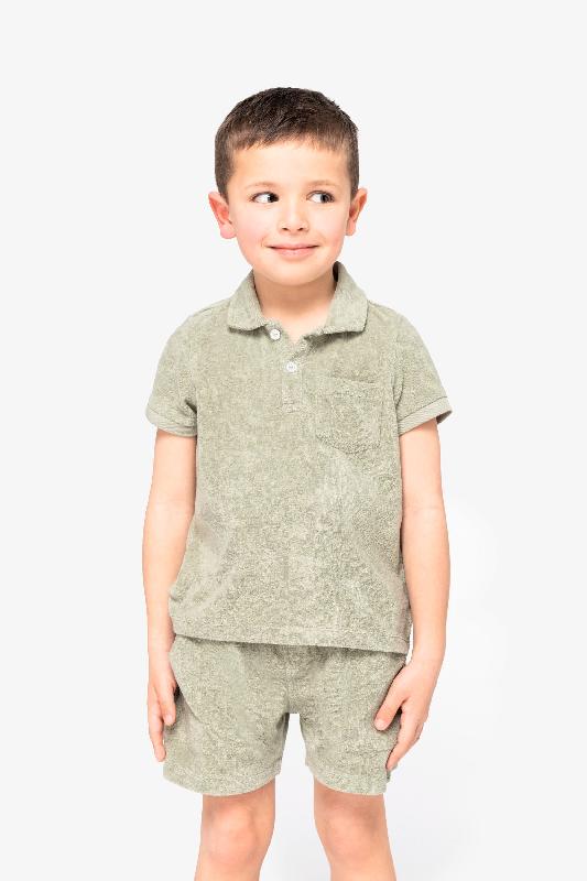 Polo écoresponsable en éponge garçon - 80% coton biologique, 20% polyester recyclé - Réf: NS218_0