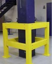 Protection de colonne en acier certifiée TÜV - Hauteur 100 cm - Couleur jaune - Avec matériel de fixation_0