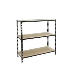 SimonRack Etagère métallique sans vis Maderclick 3 étagères. Couleur anthracite/bois 900x1200x400 mm - noir métal 8425437099472_0