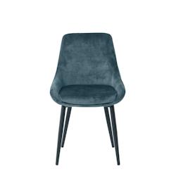 SIT Möbel Lot de 2 chaises en velours | Accoudoirs Supposed | Revêtement en velours bleu | Pieds en métal noir | L 48 x P 57 x H 84 cm - multicolor_0