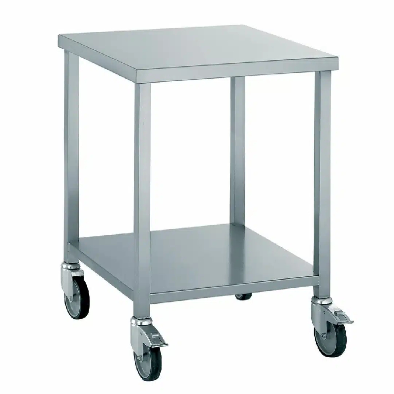 Table porte-machine soudée - roues en acier inoxydable - 600 x 600 x 850 mm - Matériels Cuisine_0