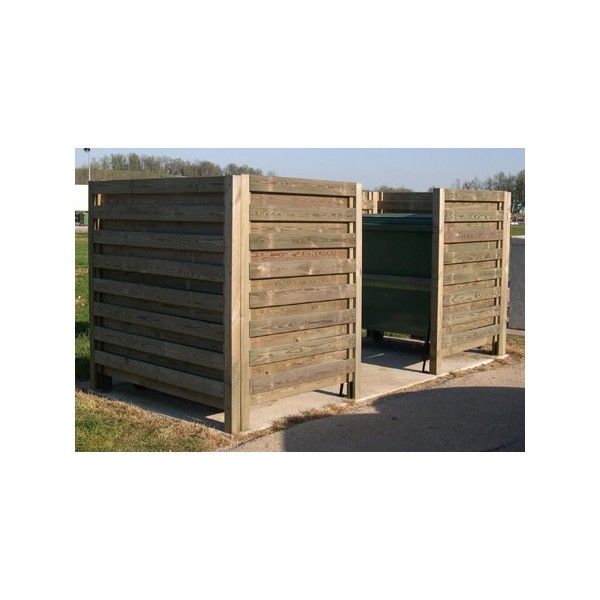 202629 - Abri poubelles et conteneurs en bois - 1001 Poubelles - L 140 cm - Pin traité classe IV_0