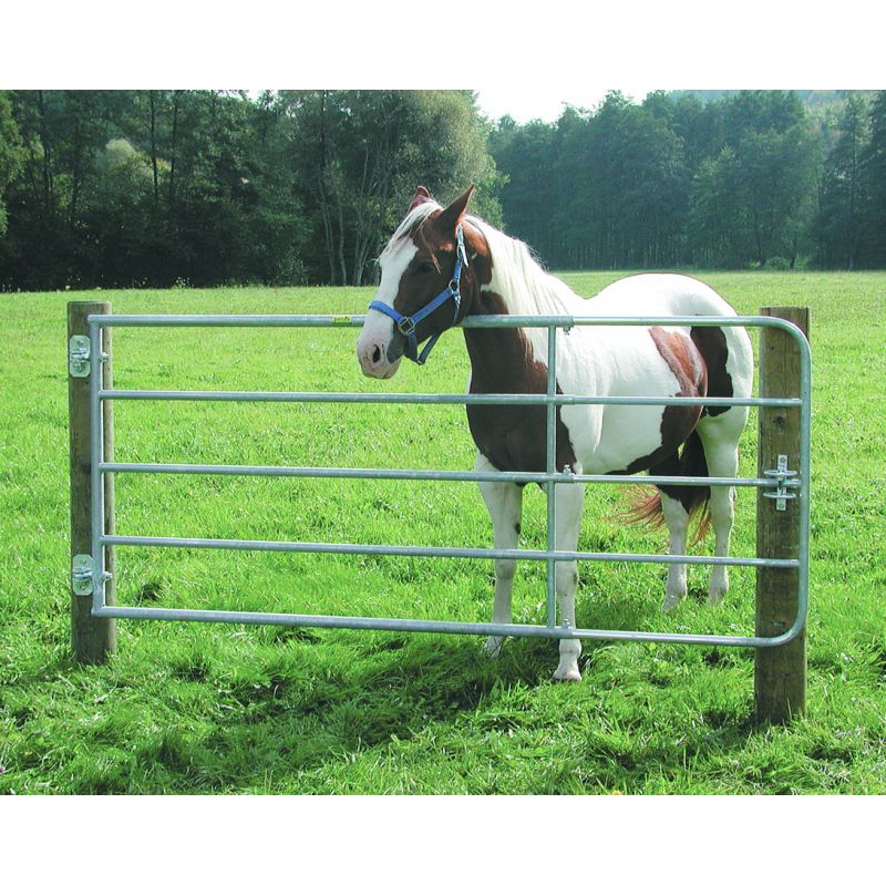 420300 - Barrière agricole extensible en acier galvanisé 2m00/3m00 avec verrou automatique_0