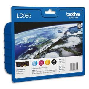 Brother Value Pack - Jet d'encre couleur LC985VALBP - Pack de 4 cartouches - Capacité 300 pages (noir) + 260 pages (couleur)_0