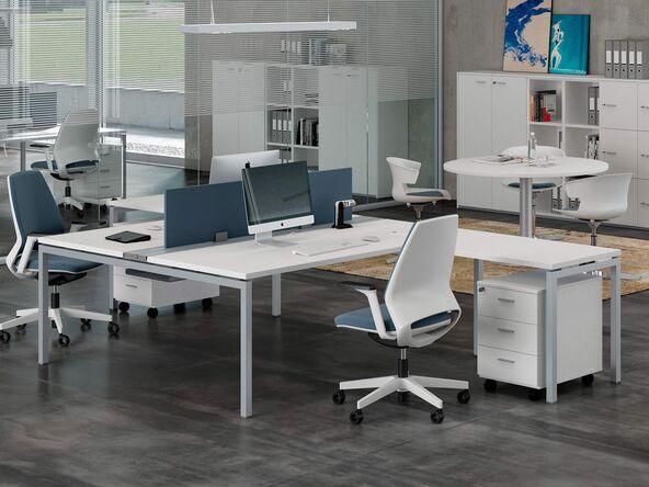 Bureau bench 2 personnes Aroma avec électrification en bois_0