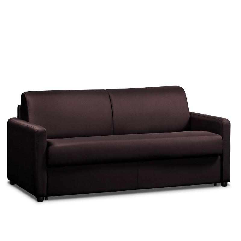 CANAPÉ CONVERTIBLE DAY EXPRESS MONO ASSISE MATELAS 14CM POLYURÉTHANE MARRON CHOCOLAT_0