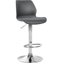 Décoshop26 - Tabouret de bar x1 avec repose-pieds hauteur réglable pivotant en PVC et plastique gris et métal 10_0004905 - gris 3000252351582_0