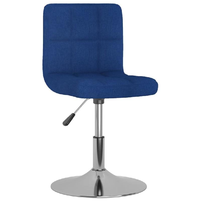 Décoshop26 - Tabouret de bar x1 chaise haute pivotant en tissu bleu cadre en acier DEC029538 - bleu 3000257424533_0