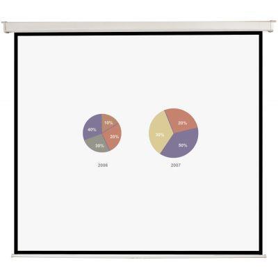 Écran de projection mural 150x150 cm - Surface blanc mat avec bordure noire - Fixation murale ou plafond - Mécanisme manuel - Garantie 2 ans_0