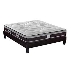 Ensemble   Matelas Ressorts ensachés + Sommier Bois 140x200 cm DIVIN HYPSOM - blanc Mousse à mémoire de forme 4VP.DI.K15.1420_0