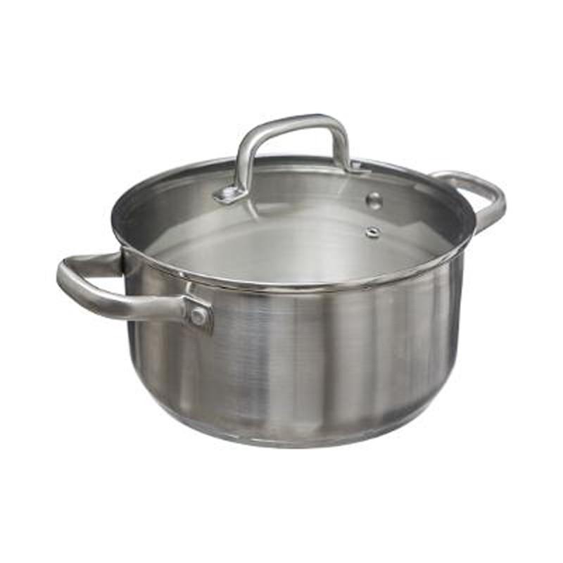 Faitout en inox - cuisson 25 cm - couleur argent - Paris Prix_0