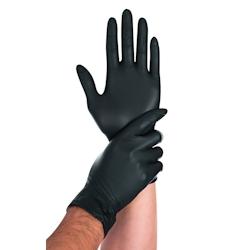 Hygostar Gants jetables Safe Light, nitrile, non poudrés, taille S, noir, 100 pièces - noir Nitrile 233187_0