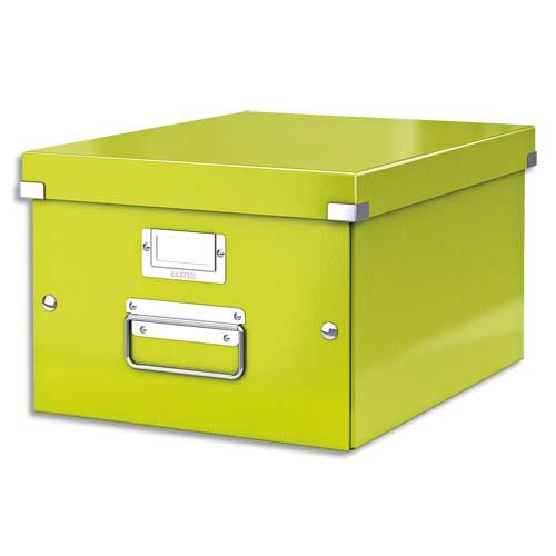 Leitz boîte click&store m-box. Format a4 - dimensions : l281xh200xp369mm. Coloris vert wow._0