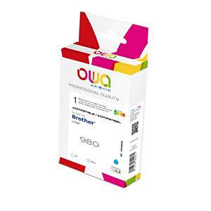 OWA Cartouche d'encre remanufacturée compatible pour Brother LC980C et LC1100C - Cyan_0