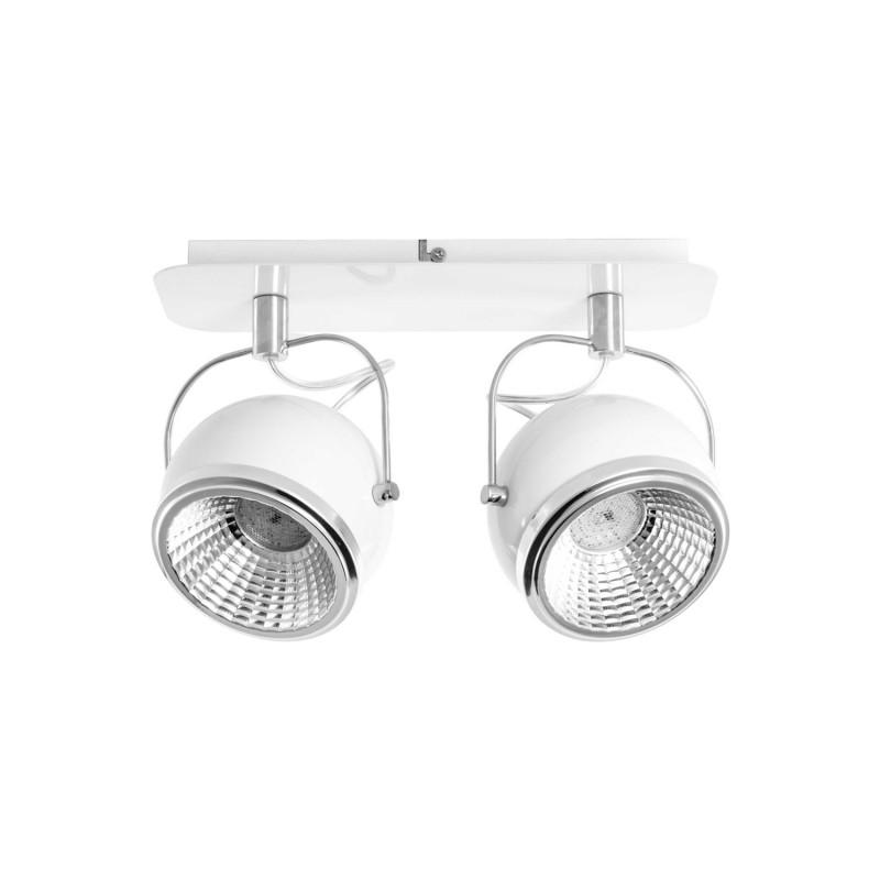 Plafonnier 2 spots moderne Ball 29cm blanc - Paris Prix - LED GU10 2x5,5W avec ampoule incluse_0