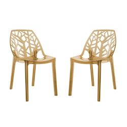 RATTATAN Lot de 2 chaises en polycarbonate, assise ergonomique, résistantes, empilables, design moderne pour cuisine,salle à manger,restaurant–Zel_0
