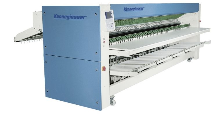 Rfs - plieuses pour blanchisserie - kannegiesser - pliage par inversion précis en 2 sections de plis longitudinaux_0