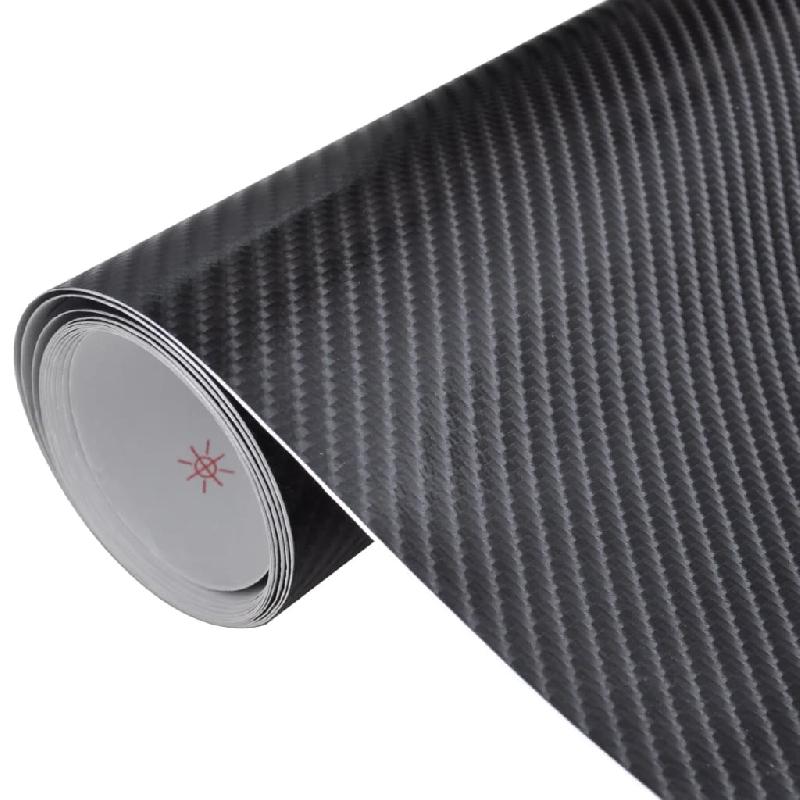 Vidaxl film de voiture vinyle de fibre de carbone 4d noir 152x200 cm 150141_0