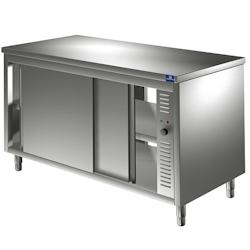 Virtus group Meuble Bas Inox Chauffant Traversant avec Portes Coulissantes - Gamme 700 - Virtus - l- L190- P70- h85- - 0698142067403_0