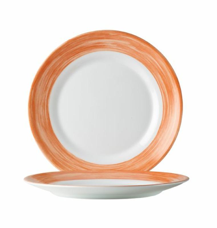 ASSIETTE PLATE ROND BLANC VERRE Ø 25,4 CM BRUSH ARCOROC