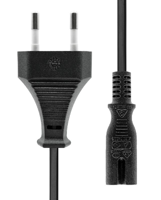 ProXtend PC-CC7-003 - Cordon d'alimentation électrique noir 3 m - Prise type C et coupleur C7 - 2,5 A_0