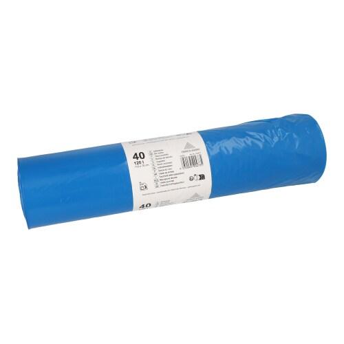 40 sacs-poubelle, LDPE 120 l 110 cm x 70 cm bleu - bleu plastique polypropylène 90477_0