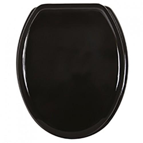 ABATTANT WC - MDF - CHARNIÈRES INOX - NOIR MSV