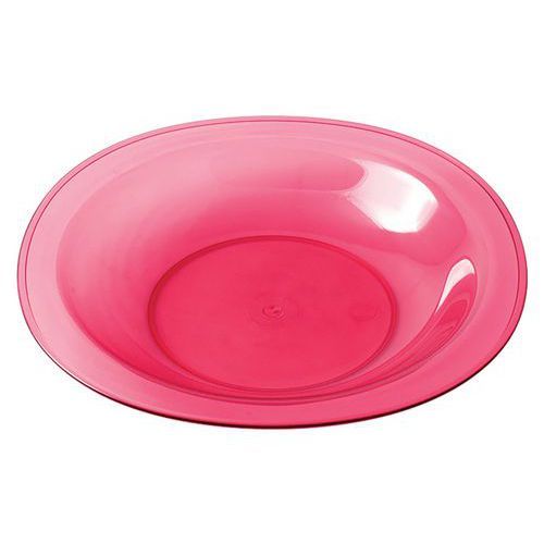 ASSIETTES CREUSES COPOLYESTER Ø 23 CM - TRANSPARENT ROUGE