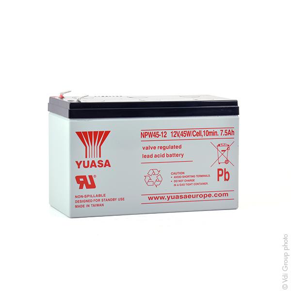 Batterie onduleur Yuasa NPW45-12L - 12V 7.5Ah - Cosse Faston 6.35mm - 5 ans de durée de vie_0