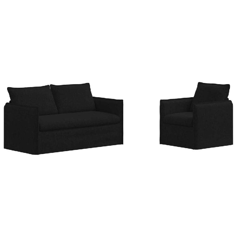 Canapé 2 pcs Noir 196 x 82 x 85 cm tissu Modèle Apex Luna Élite - Matériau naturel 8721364374560_0