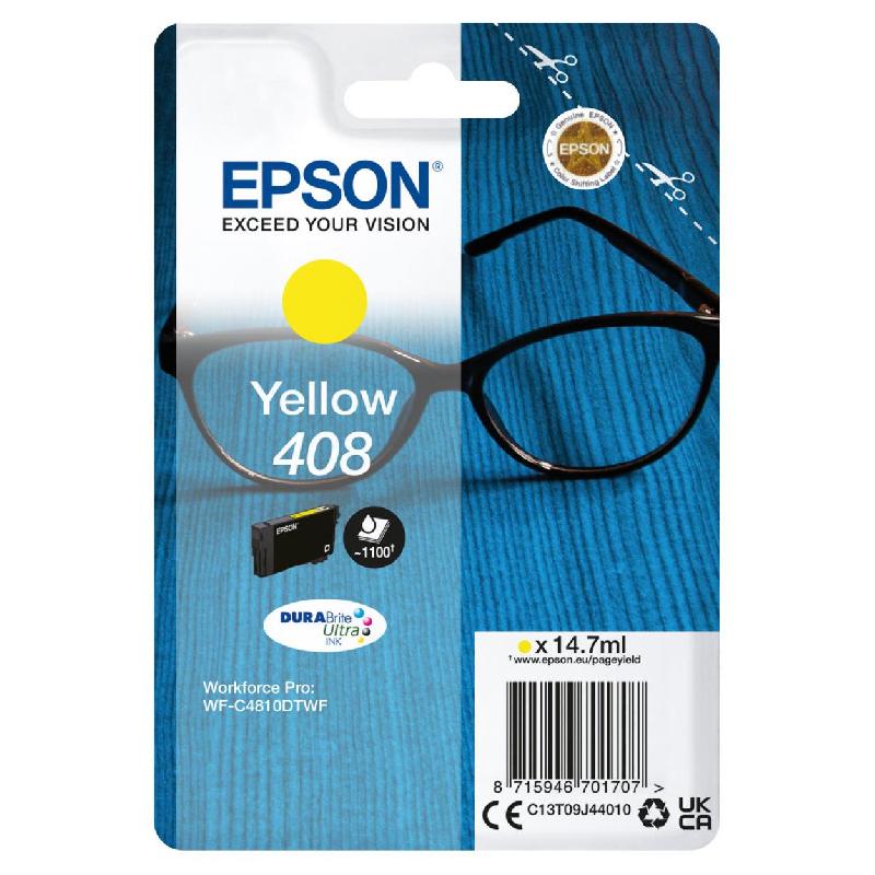 CARTOUCHE D'ENCRE ORIGINALE EPSON 408 (C13T09J44010) - JAUNE