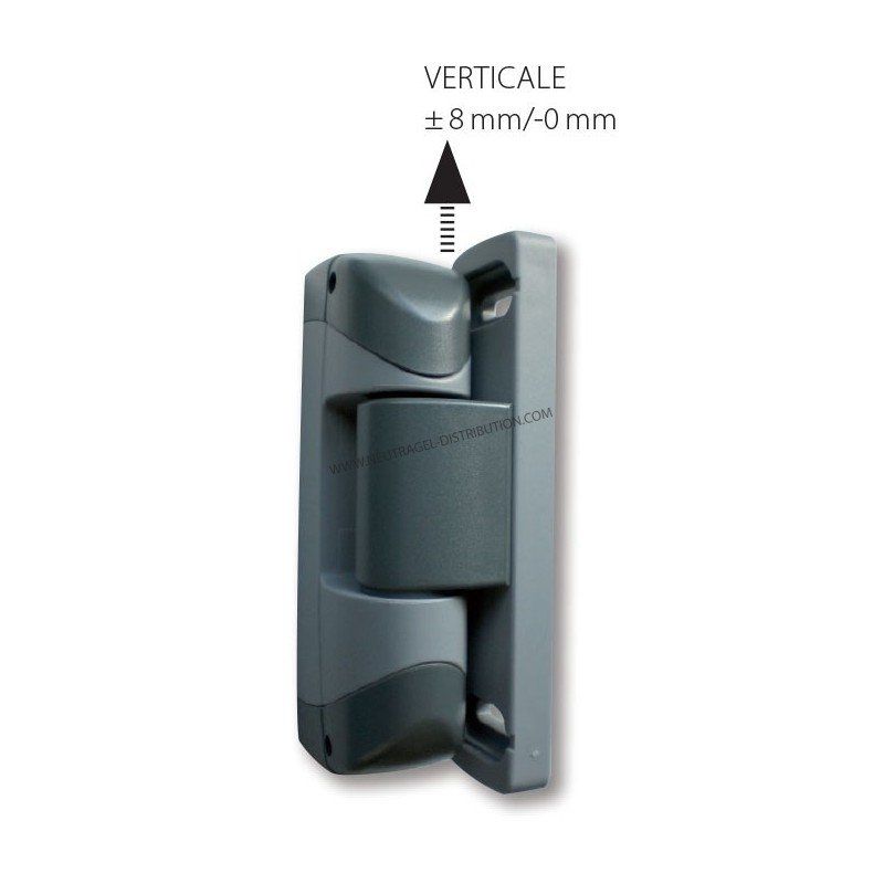 Charnière 800RV à rampe avec réglage vertical - Rampe auto-lubrifiante invisible - Poids porte max 80 kg - Matière composite résistante_0
