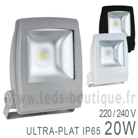 Éclairage de chantier - Projecteur LED COB 20W Ultra-Plat extérieur IP65 - Vision-EL - Blanc Froid 6000K - 1800 lumens_0
