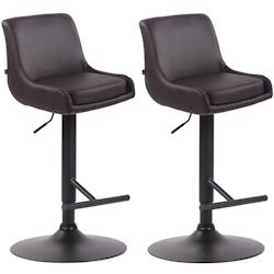 CLP Lot de 2 tabourets de Bar Club en Similicuir Marron - marron 318888_0